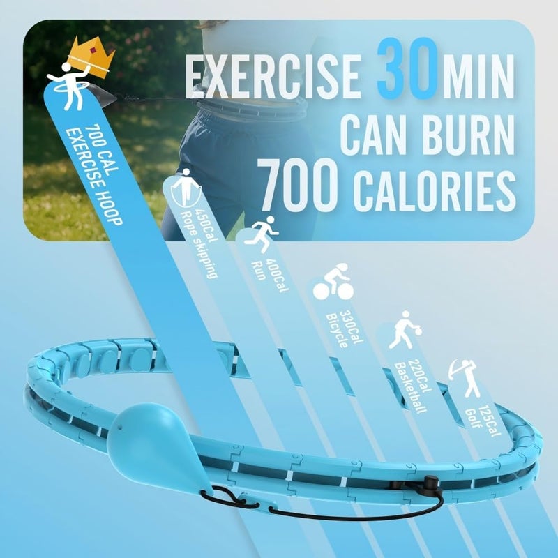 JKSHMYT Infinity Weighted Hula Exercise Hoop, for Adults Women Weight Loss Plus Size, 26/30 Detachable Links - Image 5